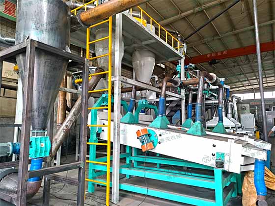 鋰電池分解設(shè)備做正負極材料的黑粉篩分工序完整機型